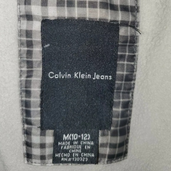 Calvin Klein Boys Fleece Lined Puffer Coat Winter Coat Gray & Black Plaid Medium - Picture 7 of 8